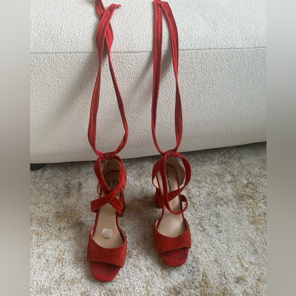 Red Karl lagerfeld tie up sandals - Picture 5 of 12